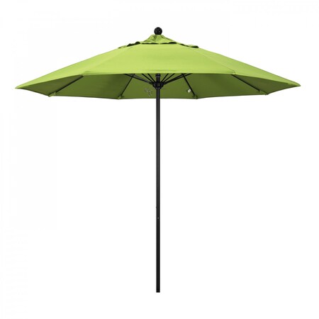 9' Black Aluminum Market Patio Umbrella, Sunbrella Parrot